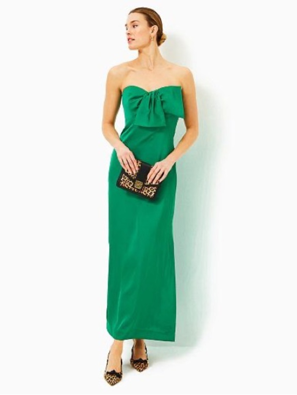 NWT Lilly Pulitzer Carlynn Satin Maxi Bow Dress - Picture 1 of 3